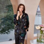 Custom Star Design Digital Print Couple's Silk Pajamas For Family